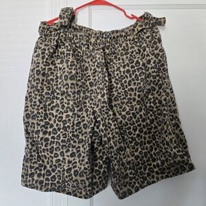 SHEIN Leopard Print Jean Shorts